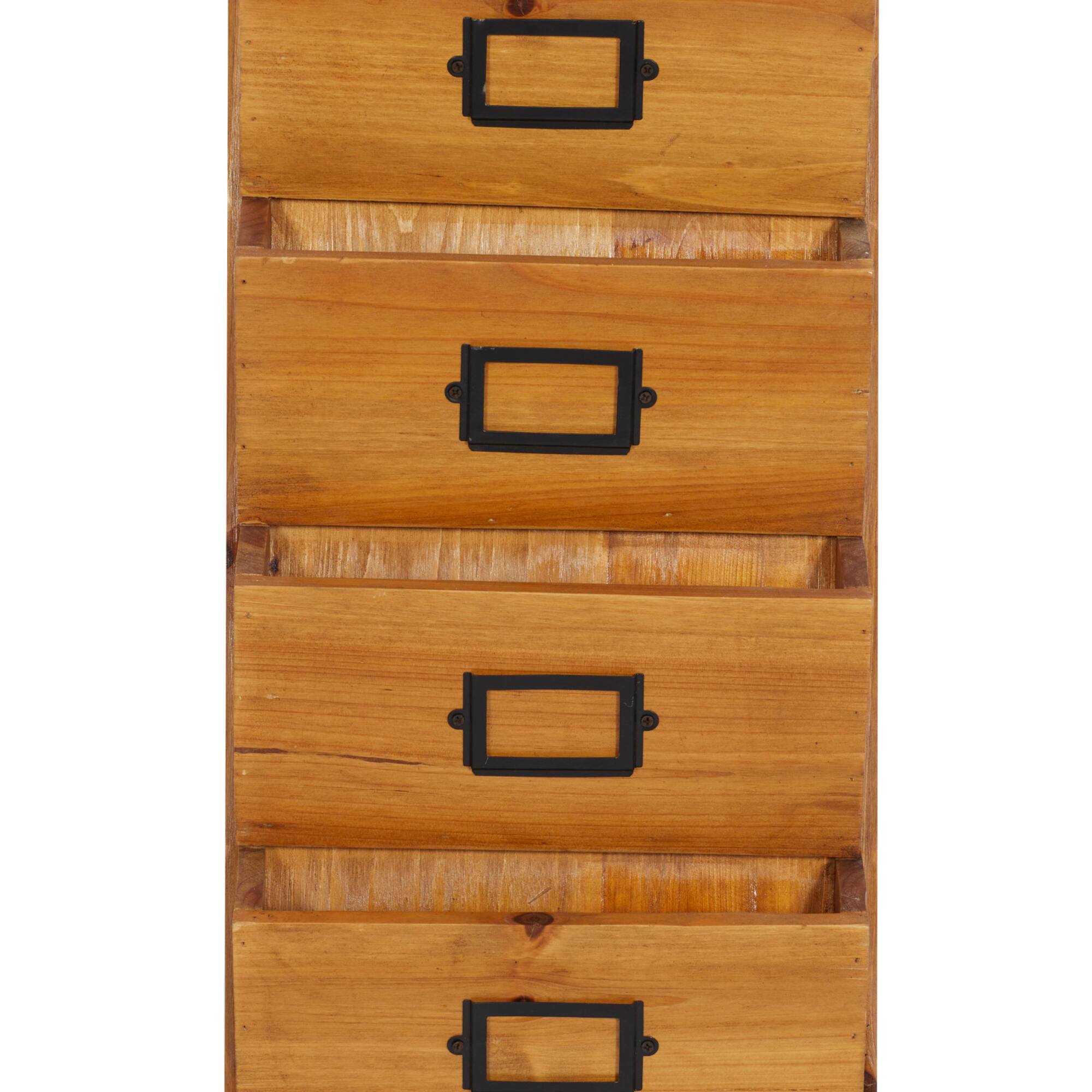 36" Brown Wood Traditional Magazine Rack Holder